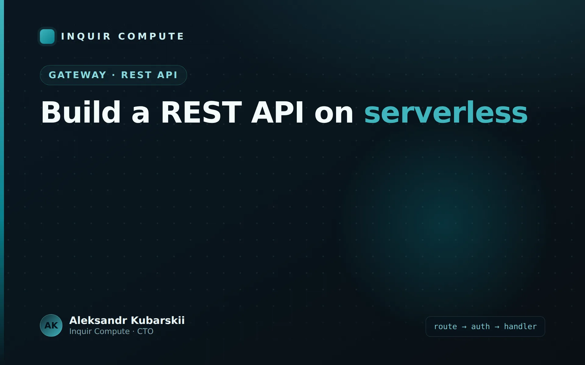 Building a REST API on serverless functions