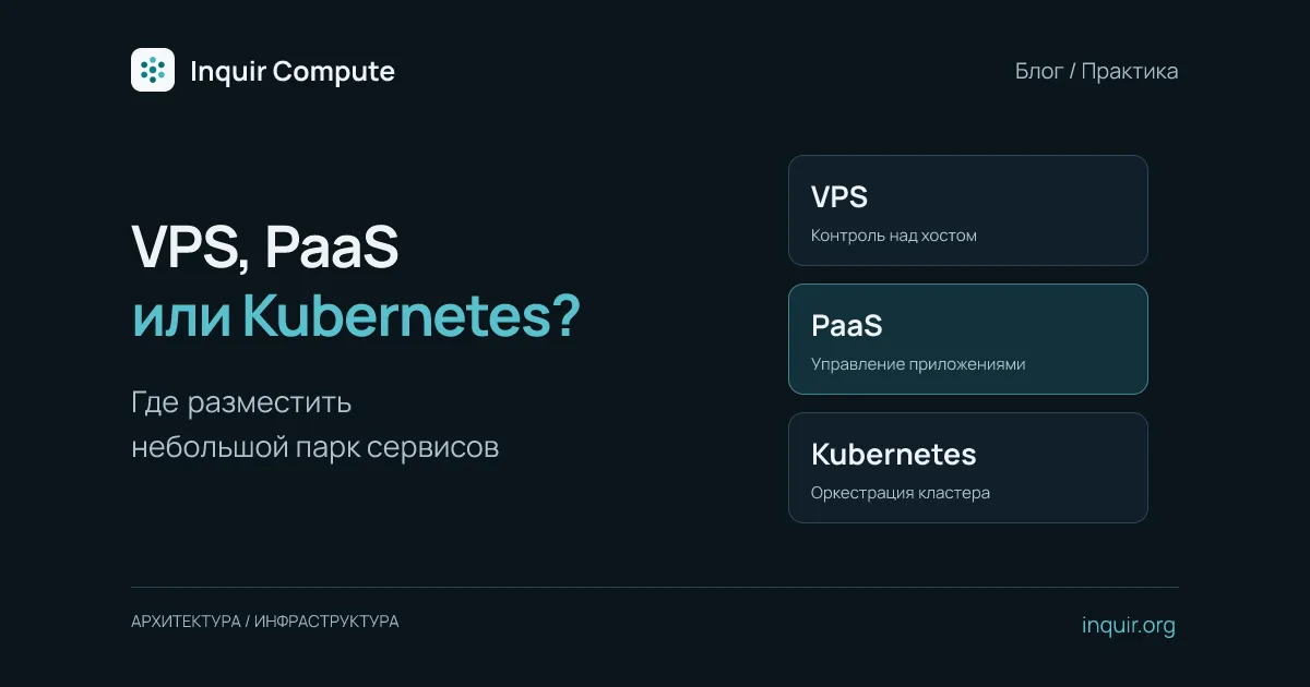 VPS, PaaS or Kubernetes for a small service fleet?