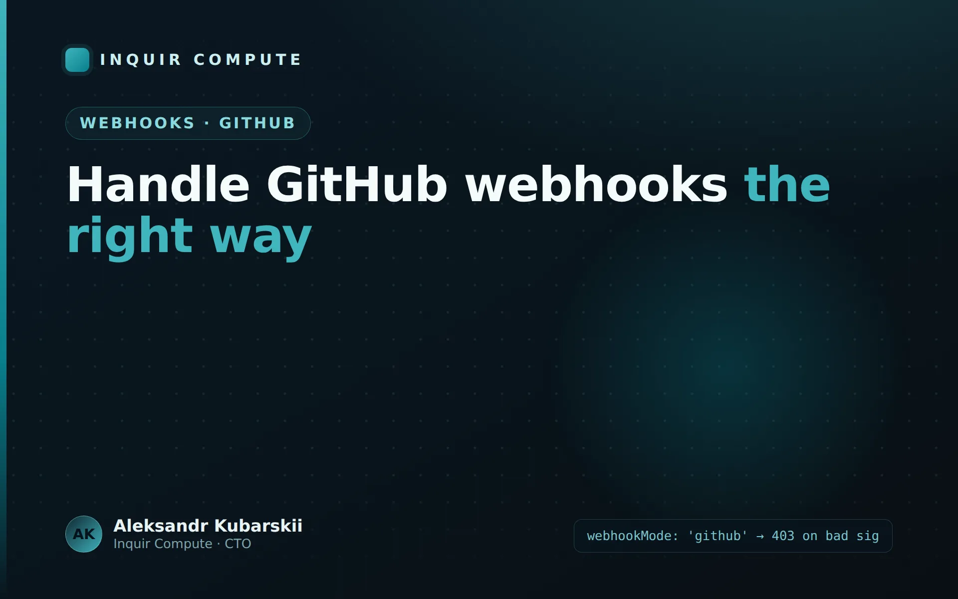 How to Handle GitHub Webhooks on Serverless