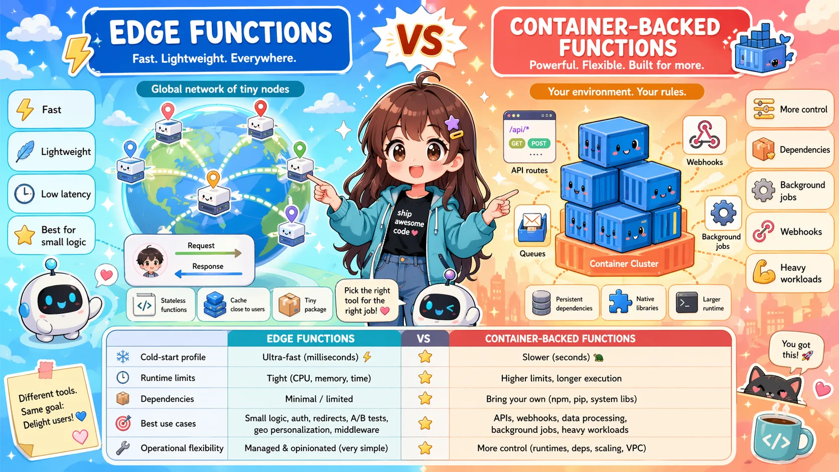 Edge Functions vs Container-Backed Functions