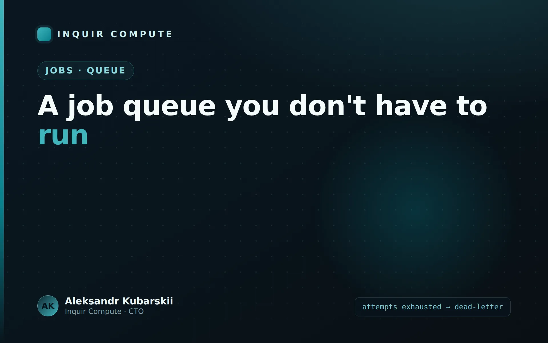 A Postgres-Backed Job Queue You Don't Have to Run