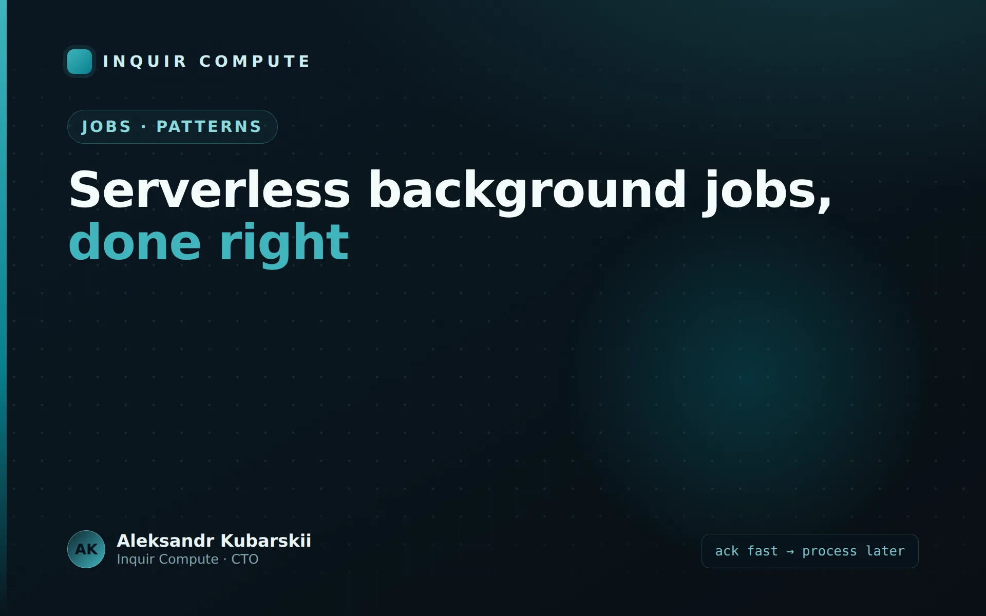 Serverless Background Jobs: Patterns, Pitfalls, and Examples